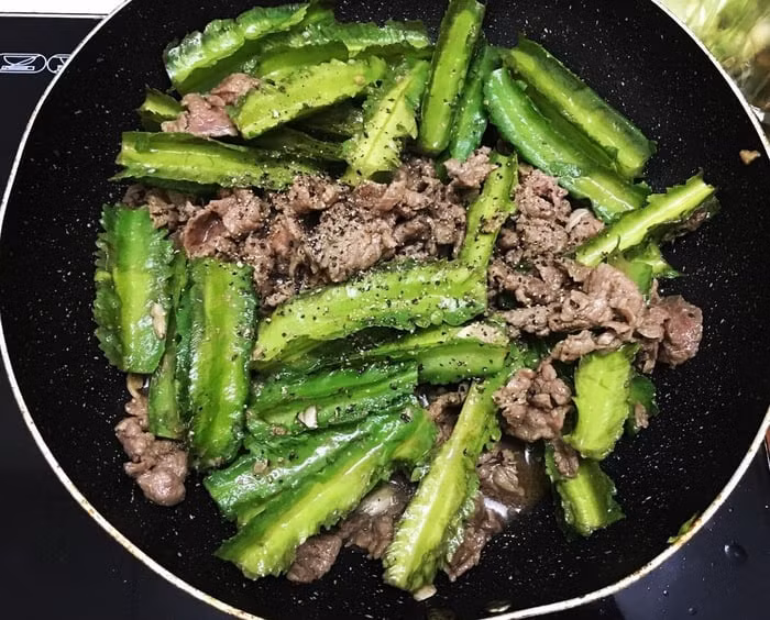 Đậu rồng xào thịt bò. Ảnh Mytour Đậu rồng xào thịt bò. Ảnh Mytour