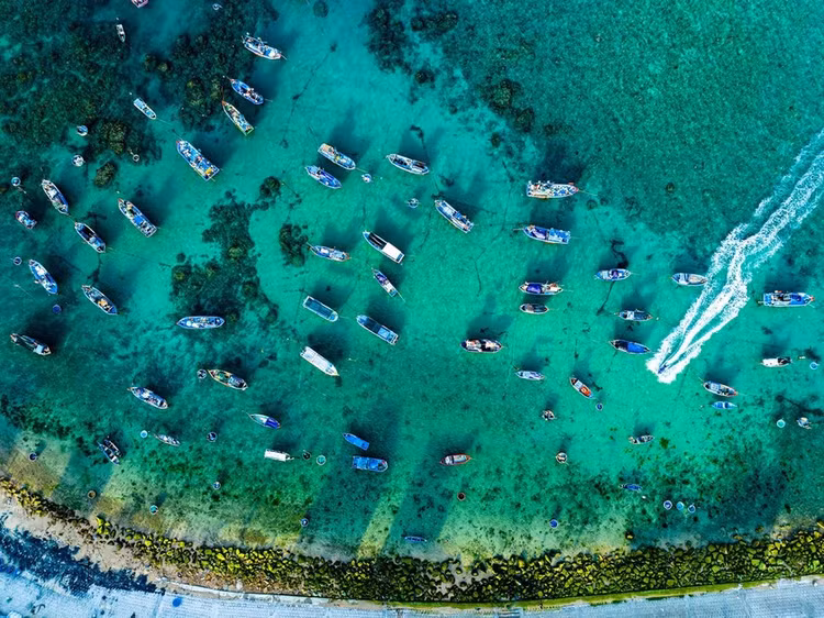 Biển trong, mây trắng, rêu xanh đã tạo cho làng chài này một vẻ đẹp mộc mạc. Không những thế, cuộc sống bình yên tại đây đã cuốn hút nhiều du khách chỉ muốn được ở lại sống cuộc sống không lo không nghĩ, không hối hả, chật vật. Ảnh Dũng Nhân