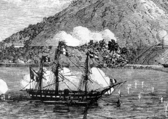 Tàu chiến Pháp ở bán đảo Sơn Trà