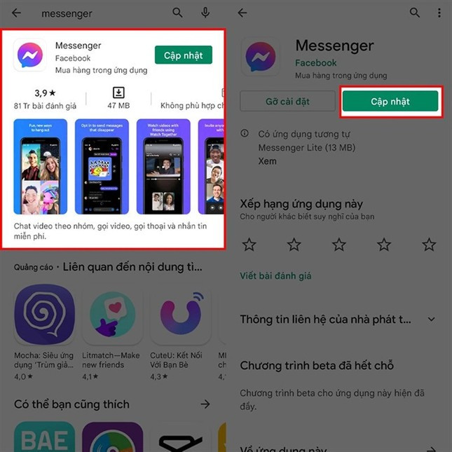 Đây là một tính năng mới trên ứng dụng Messenger vì vậy có thể sẽ có những tài khoản có tính năng này và những tài khoản không có. Nhưng để biết chắc chắn bạn có thể sử dụng nó hay không thì hãy cập nhật ứng dụng này lên phiên bản mới nhất.