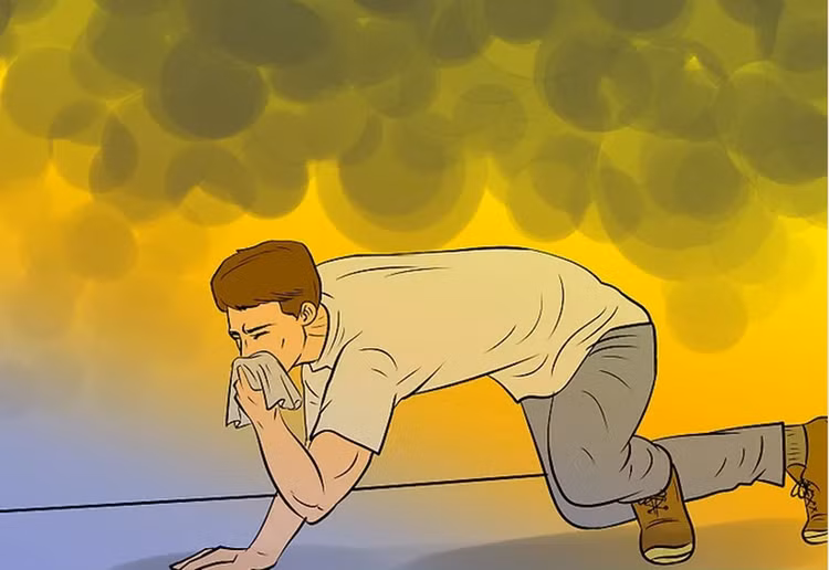 Kỹ năng phòng tránh ngạt khói khi xảy hỏa hoạn. Ảnh minh họa Kỹ năng phòng tránh ngạt khói khi xảy hỏa hoạn. Ảnh minh họa