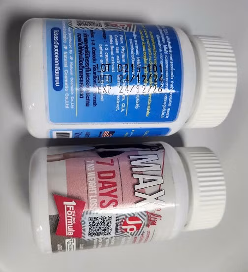 Sản phẩm giảm cân người bệnh đang sử dụng. Ảnh BVCC