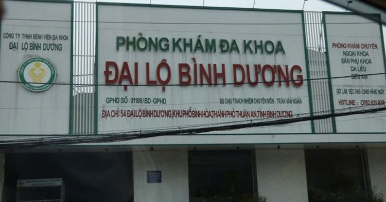 Sở Y tế Bình Dương xử phạt 28 triệu đồng đối với Phòng khám Đa khoa Đại lộ Bình Dương. Ảnh Sức khỏe cộng đồng