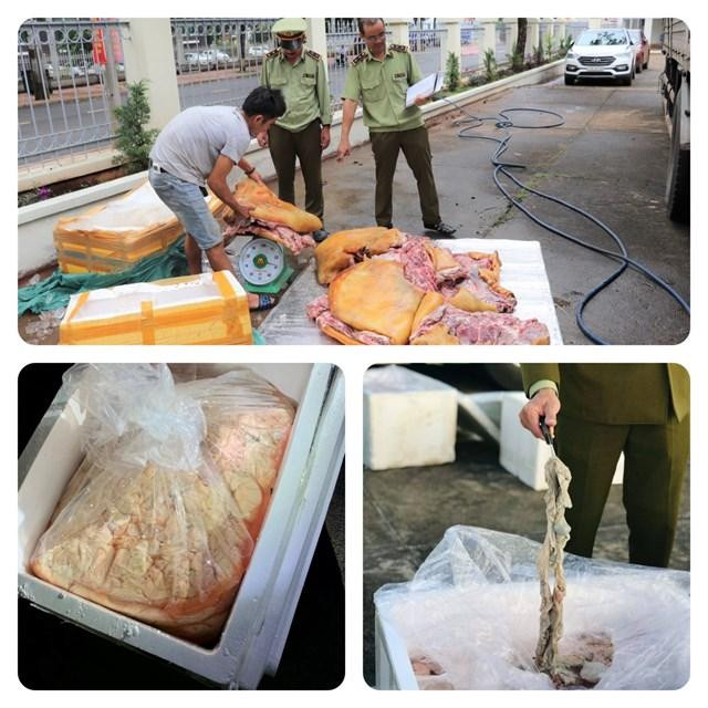 Lực lượng QLTT tỉnh Đắk Lắk phát hiện xử lý nhiều vụ việc mua bán, vận chuyển thực phẩm “bẩn”.