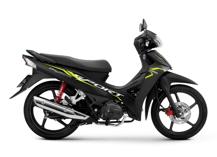 Mặt nạ trước của Blade 110 được bổ sung thêm hai đường vát chữ V - tạo nét khỏe khoắn và thể thao. Thiết kế tổng thể được làm nổi bật nhờ những đường cắt góc cạnh điểm xuyết trên toàn mặt nạ xe. Honda Blade được trang bị động cơ chế hòa khí, dung tích 110 cc, công suất cực đại 8,29 mã lực tại 7.500 vòng/phút, mô men xoắn cực đại 8,65 mm tại 5.500 vòng/phút.