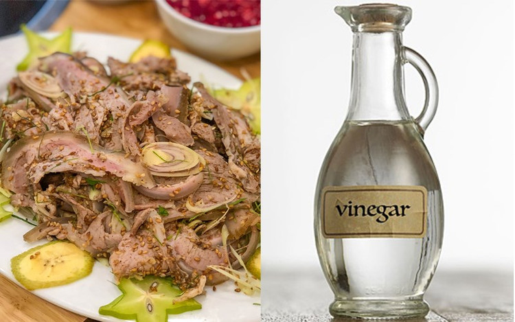 Thịt và giấm là những món ăn kỵ nhau nguy hiểm. Ảnh minh họa