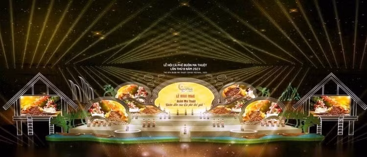 Sân khấu Lễ khai mạc Lễ hội Cà phê Buôn Ma Thuột.