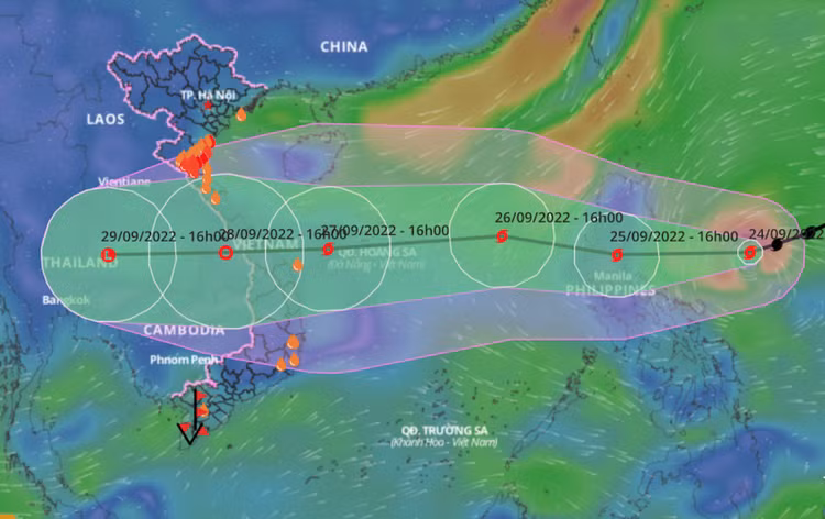 Bão Noru di chuyển thần tốc, dự báo ảnh hưởng trực tiếp đến đất liền nước ta.