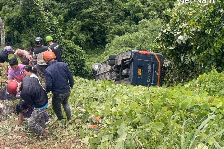 Hỗ trợ đưa người bị nạn lên trên đường.