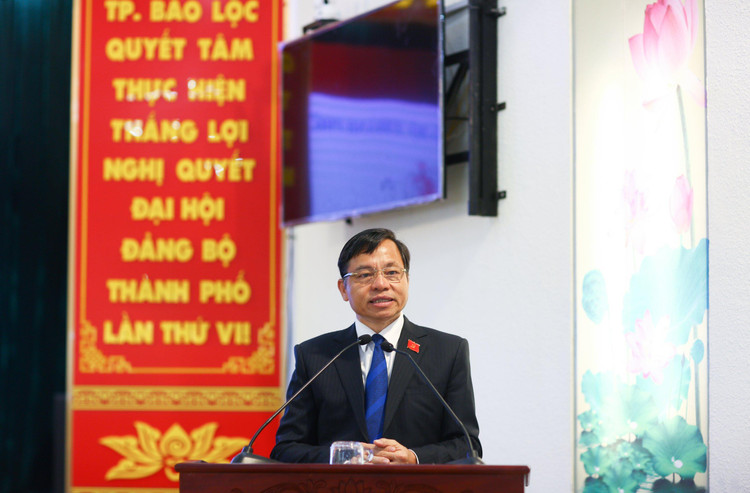 Ông Nguyễn Văn Triệu, Bí Thư Thành ủy Bảo Lộc.