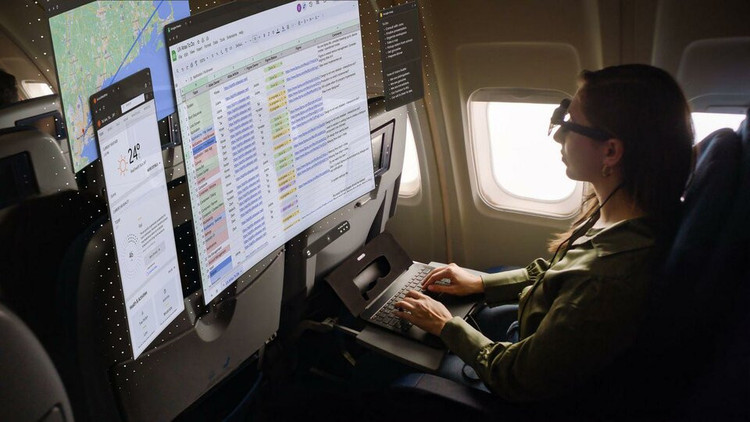 Hệ thống Spacetop có thể chiếu màn hình 100 inch bằng công nghệ AR?. Ảnh VNR Hệ thống Spacetop có thể chiếu màn hình 100 inch bằng công nghệ AR?. Ảnh VNR