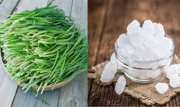 Lá hẹ chưng đường phèn. Ảnh minh họa