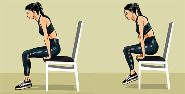 Bài tập nâng người trên ghế. Ảnh minh họa Bài tập nâng người trên ghế. Ảnh minh họa