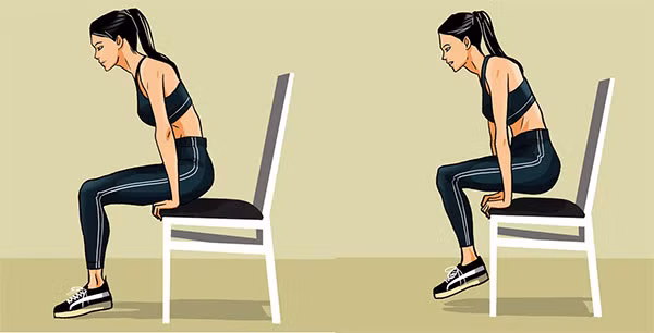 Bài tập nâng người trên ghế. Ảnh minh họa
