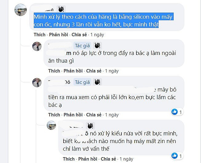 Xử lý bôi keo như của Đại lý đang làm không hiệu quả.