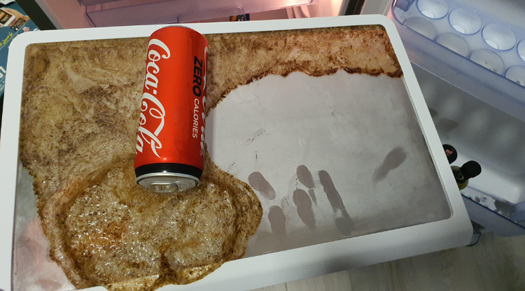 Tuyệt đối không để nước ngọt có gas, khí dễ cháy trong ngăn đá. Ảnh minh họa