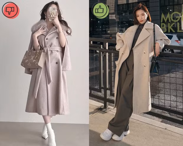 Áo khoác dáng cape nhìn khá nổi bật, nhưng điều này không đồng nghĩa là bạn sẽ có được vẻ ngoài sành điệu khi diện. Ảnh minh họa