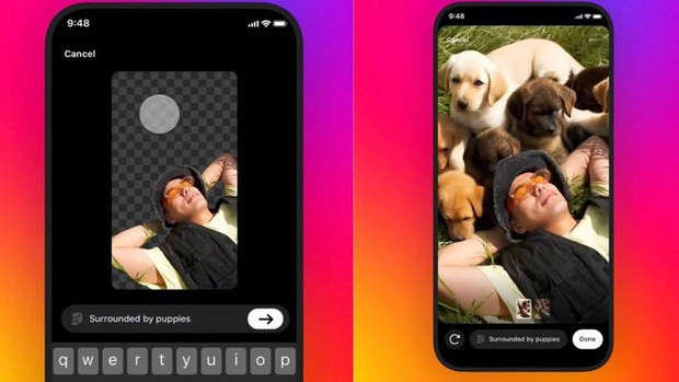 Backdrop sử dụng công nghệ AI tạo sinh để thay đổi nền của bức ảnh trong Stories.