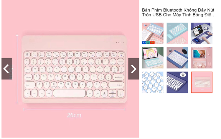 Bàn phím bluetooth không dây nút tròn USB cho máy tính bảng điện thoại Android laptop mini gấp gọn giá rẻ cao cấp 2.4g, đang rao bán trên mạng với giá từ 40.000 đến 70.000 đồng.