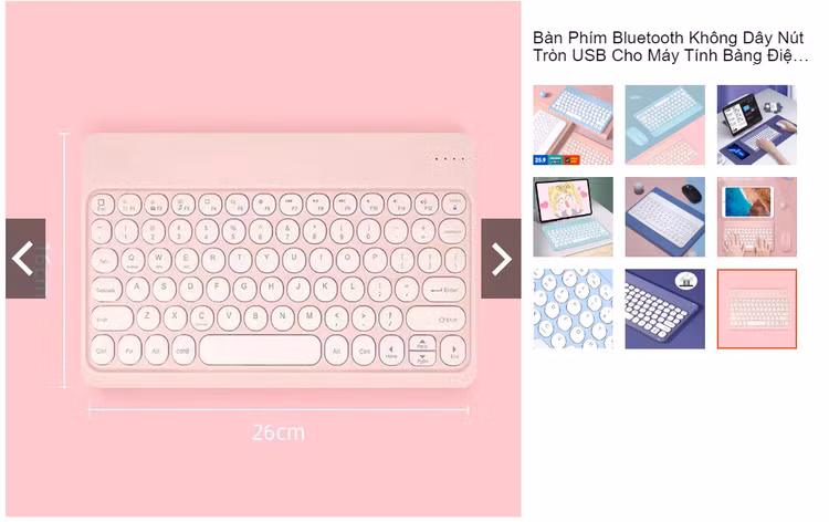 Bàn phím bluetooth không dây nút tròn USB cho máy tính bảng điện thoại Android laptop mini gấp gọn giá rẻ cao cấp 2.4g, đang rao bán trên mạng với giá từ 40.000 đến 70.000 đồng.
