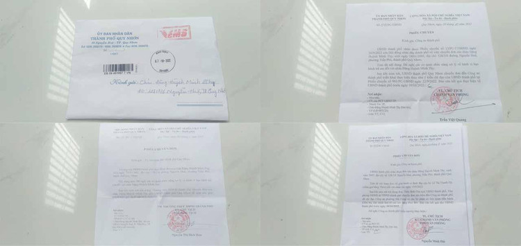 Phiếu chuyển đơn của UBND và HĐND thành phố Quy Nhơn đến Công an Thành Phố Quy Nhơn về việc bé Đặng Huỳnh Minh Thy bị bạo hành.