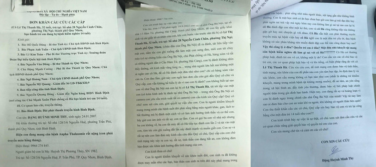 Đơn cầu cứu của bé Đặng Huỳnh Minh Thy.