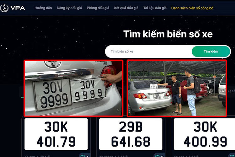 Hon 153.000 bien so oto sap dau gia, co ca bien so sieu dep