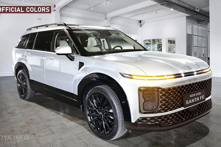 Hyundai SantaFe 2026 lo dien mao nang cap day 