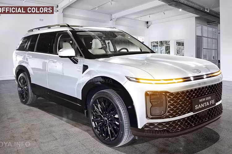 Hyundai SantaFe 2026 lo dien mao nang cap day 