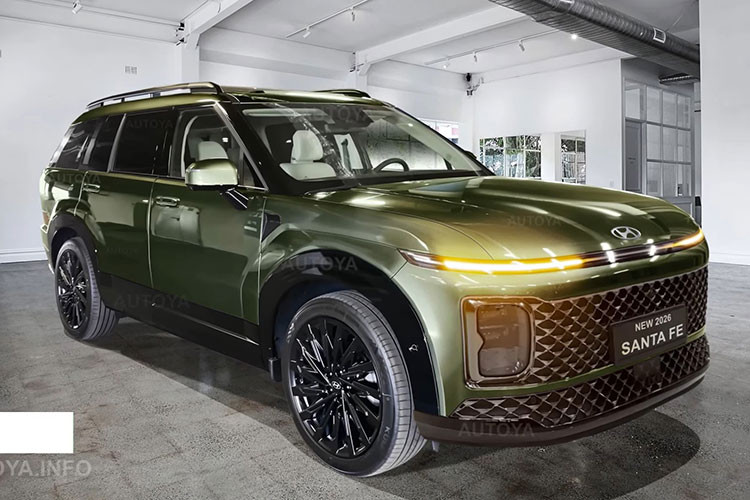 Hyundai SantaFe 2026 lo dien mao nang cap day 