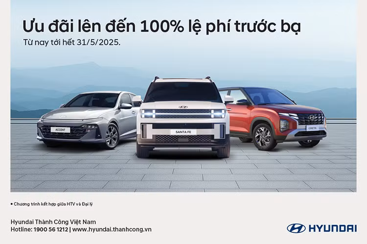 Hyundai Thanh Cong giam 100% phi truoc ba cho khach mua oto