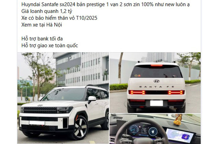 Hyundai SantaFe 2024 chay 12.000km, rao ban 1,2 ty tai Ha Noi-Hinh-2