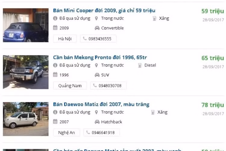 Loạt ôtô cũ dưới 100 triệu đồng tại Việt Nam, vừa bền vừa lành - Hình 2 Loat oto cu duoi 100 trieu dong tai Viet Nam, vua ben vua lanh-Hinh-2