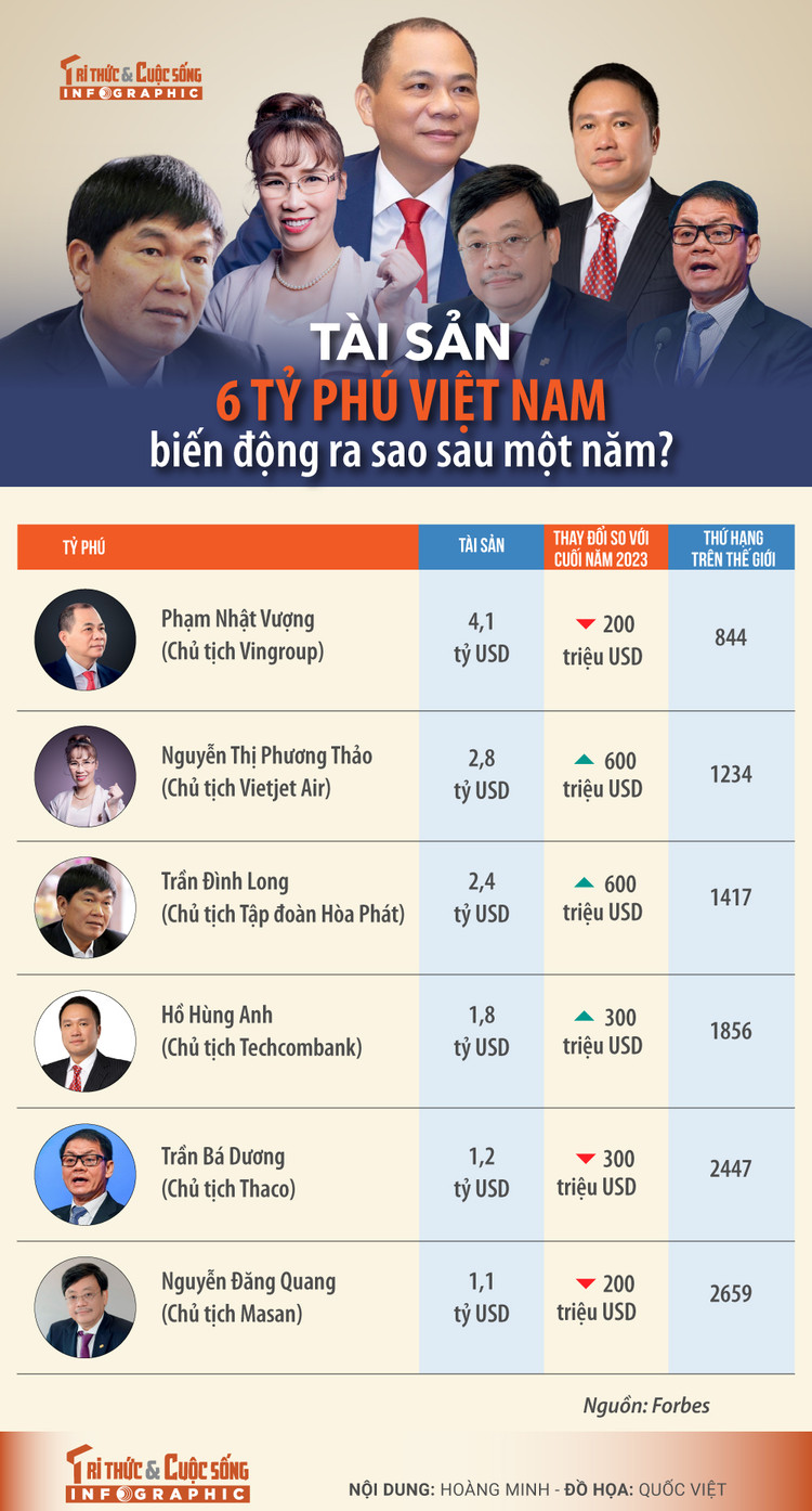 [INFOGRAPHIC] Tai san 6 ty phu Viet Nam ra sao sau mot nam?