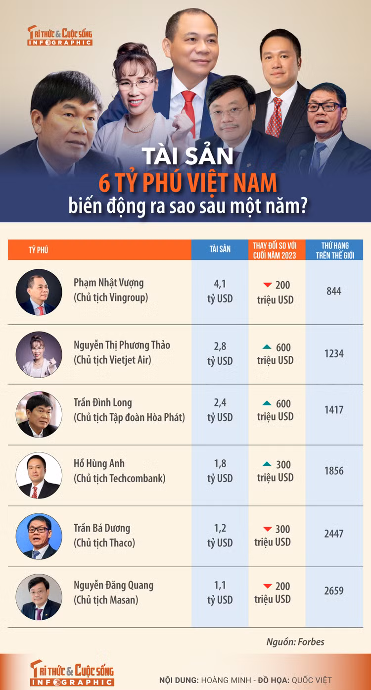 [INFOGRAPHIC] Tai san 6 ty phu Viet Nam ra sao sau mot nam?