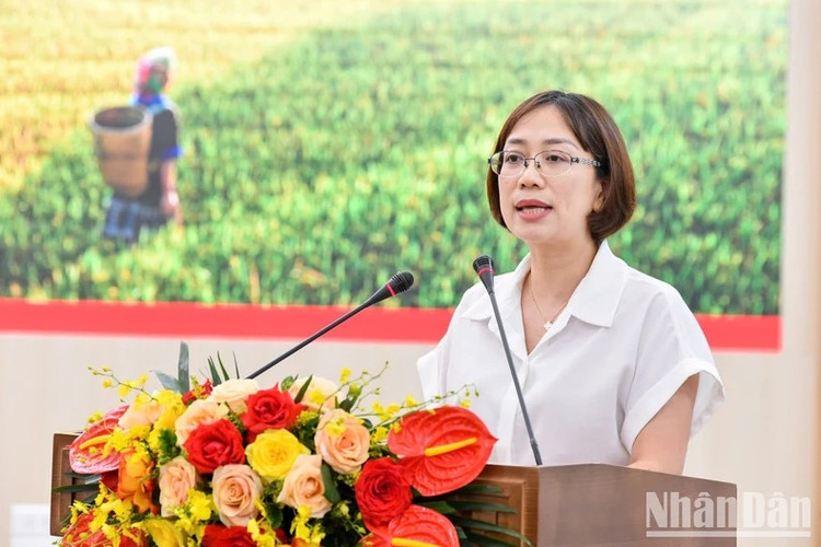 "Yêu lắm Việt Nam" mang lại nhiều trải nghiệm độc đáo cho du khách - Hình 4 Bà Phan Linh Chi, Cục Phó Cục Du lịch quốc gia phát biểu tại lễ công bố dự án.