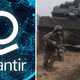 Logo Palantir và hình ảnh người lính Ukraine cùng xe tăng Leopard 2.