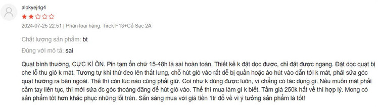 Tài khoản alokyej4g4 đánh giá 2 sao cho sản phẩm.