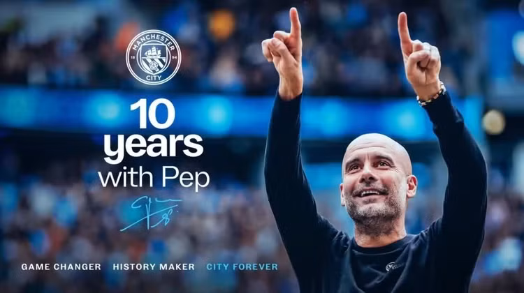 10 năm với Pep là giai đoạn thành công nhất lịch sử Man City