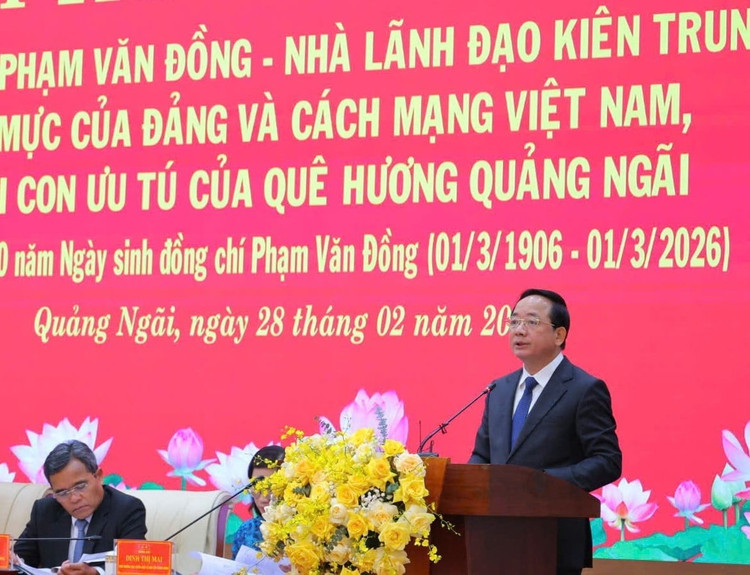 Ông Trịnh Văn Quyết, Ủy viên Bộ Chính trị, Bí thư Trung ương Đảng, Trưởng Ban Tuyên giáo và Dân vận Trung ương đề nghị cấp ủy, chính quyền, cán bộ, đảng viên và các tầng lớp nhân dân tiếp tục học tập và noi gương đồng chí Phạm Văn Đồng, xây dựng quê hương Quảng Ngãi và đất nước Việt Nam ngày càng giàu mạnh, văn minh, hạnh phúc.