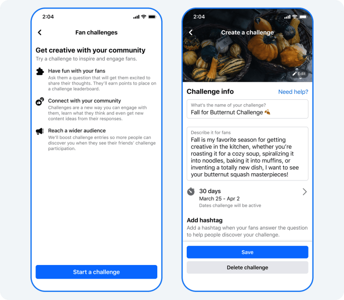 Người sáng tạo nội dung hoặc các KOL có thể tạo thử thách cho fan hâm mộ trên Facebook. Ảnh: Meta