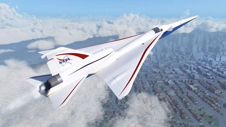 Mô hình máy bay siêu thanh X-59 của NASA đã thử nghiệm thành công. Ảnh: NASA