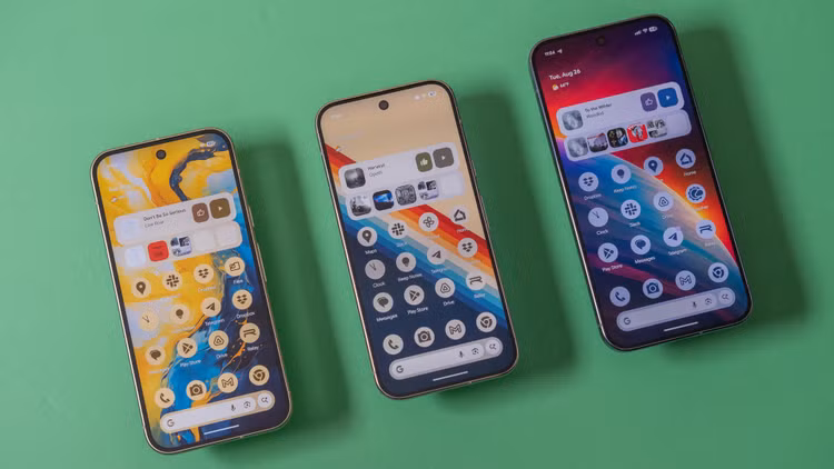 Từ trái sang phải: Pixel 10, Pixel 10 Pro, Pixel 10 Pro XL. Ảnh: Ryan Whitwam