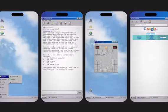 Phiên bản Windows 98 tích hợp AI sẽ trông như thế nào?