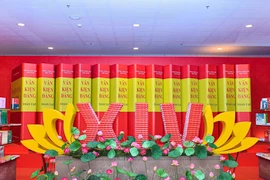 Không gian bên trong nơi diễn ra Đại hội XIV của Đảng