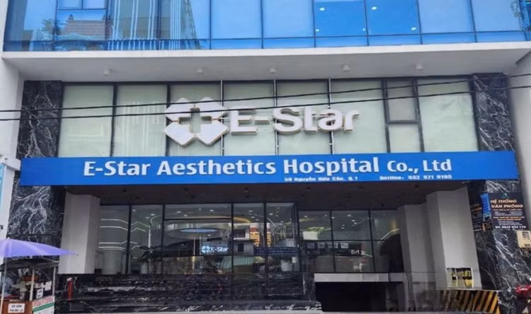 Một cơ sở chưa có giấy phép hoạt động đã mang tên “bệnh viện” (tên của doanh nghiệp được cấp giấy chứng nhận kinh doanh là Công ty TNHH bệnh viện thẩm mỹ E-Star) - Ảnh: Sở Y tế TP HCM