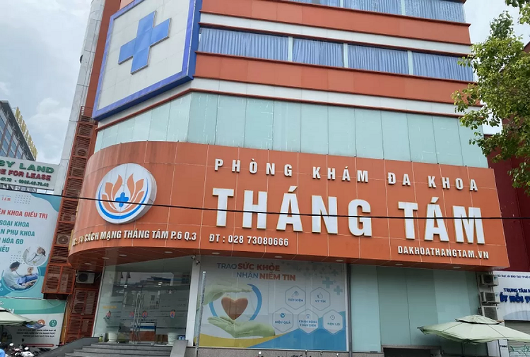 Phòng khám Đa khoa Tháng Tám tại địa chỉ số 74, đường Cách Mạng Tháng Tám, phường Võ Thị Sáu, quận 3 - Ảnh: Sở Y tế TP HCM