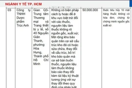 Công ty Dược phẩm Trúc Anh và Dược Hy Vọng bị xử phạt 