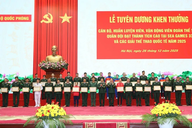 Bộ Quốc phòng khen thưởng đoàn thể thao Quân đội đạt thành tích cao năm 2025