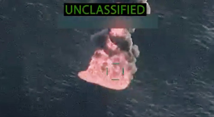 Defense Secretary Pete Hegseth posted images on X-link that are said to show the raid on four suspected drug vessels in the eastern Pacific Ocean. Photo: X. my1.png